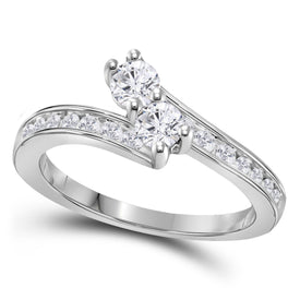 Enchanting Duo Diamond Wedding Ring - 14kt White Gold 3/4 Cttw Side View from Splendid Jewellery