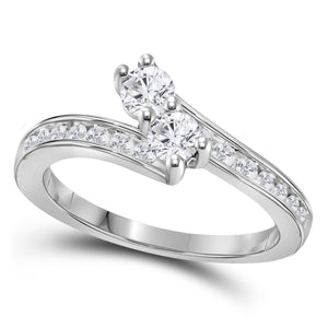 Enchanting Duo Diamond Wedding Ring - 14kt White Gold 3/4 Cttw - Splendid Jewellery