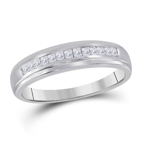 Enchanting Elegance | 10kt White Gold Princess Diamond Wedding Band 1/4 Cttw - Splendid Jewellery