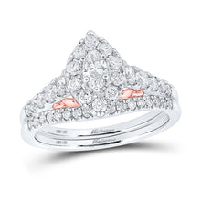 Load image into Gallery viewer, Enchanting Elegance | 14kt Two - tone Gold Marquise Diamond Bridal Wedding Ring Band Set 1 Cttw - Splendid Jewellery