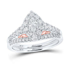 Enchanting Elegance | 14kt Two - tone Gold Marquise Diamond Bridal Wedding Ring Band Set 1 Cttw - Splendid Jewellery