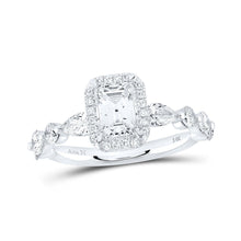Load image into Gallery viewer, Enchanting Elegance: 14kt White Gold Emerald Diamond Solitaire Bridal Wedding Engagement Ring - Splendid Jewellery