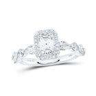 Enchanting Elegance: 14kt White Gold Emerald Diamond Solitaire Bridal Wedding Engagement Ring - Splendid Jewellery
