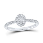 Enchanting Elegance: 14kt White Gold Oval Diamond Halo Bridal Wedding Engagement Ring 1/2 Cttw - Splendid Jewellery