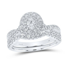 Load image into Gallery viewer, Enchanting Elegance | 14kt White Gold Oval Diamond Halo Bridal Wedding Ring Band Set 1 Cttw | Splendid Jewellery - Splendid Jewellery