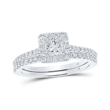 Load image into Gallery viewer, Enchanting Elegance: 14kt White Gold Princess Diamond Bridal Wedding Ring Set - Splendid Jewellery
