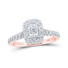 Enchanting Emerald Elegance: 14kt Rose Gold Diamond Halo Bridal Wedding Engagement Ring - Splendid Jewellery