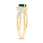 Enchanting Emerald Heart Ring | 10kt Yellow Gold Womens Heart Emerald Fashion Ring 5/8 Cttw - Splendid Jewellery