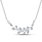 Enchanting Floral Diamond Pendant Necklace in 10kt White Gold - Splendid Jewellery