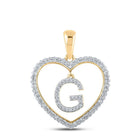 Enchanting Gold Diamond Heart Initial Pendant - Splendid Jewellery