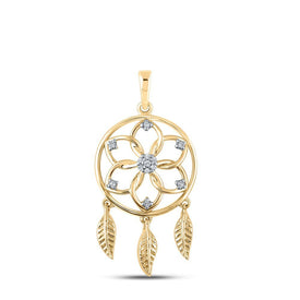 Enchanting Gold Dream Catcher Diamond Pendant - Splendid Jewellery
