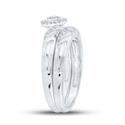 Enchanting Halo Diamond Bridal Wedding Ring Set - 10kt White Gold 1/6 Cttw - Splendid Jewellery