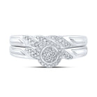 Enchanting Halo Diamond Bridal Wedding Ring Set - 10kt White Gold 1/6 Cttw - Alternate view 4 from Splendid Jewellery