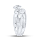 Enchanting Halo Diamond Bridal Wedding Ring Set - 10kt White Gold 1/6 Cttw - Alternate view 3 from Splendid Jewellery