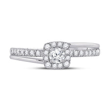 Load image into Gallery viewer, Enchanting Halo Diamond Bridal Wedding Ring Set in 10kt White Gold - Alternate view 4 from Splendid Jewellery