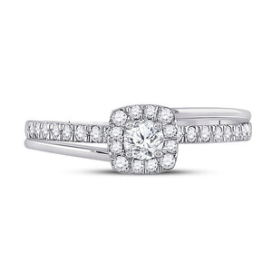 Enchanting Halo Diamond Bridal Wedding Ring Set in 10kt White Gold - Splendid Jewellery