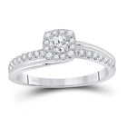 Enchanting Halo Diamond Bridal Wedding Ring Set in 10kt White Gold - Alternate view 1 from Splendid Jewellery