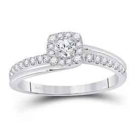Enchanting Halo Diamond Bridal Wedding Ring Set in 10kt White Gold - Alternate view 1 from Splendid Jewellery