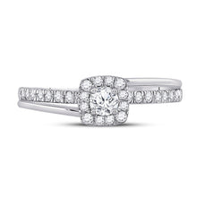 Load image into Gallery viewer, Enchanting Halo Diamond Bridal Wedding Ring Set in 10kt White Gold - Splendid Jewellery