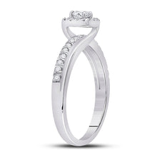 Load image into Gallery viewer, Enchanting Halo Diamond Bridal Wedding Ring Set in 10kt White Gold - Splendid Jewellery