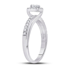 Load image into Gallery viewer, Enchanting Halo Diamond Bridal Wedding Ring Set in 10kt White Gold - Alternate view 3 from Splendid Jewellery