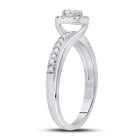 Enchanting Halo Diamond Bridal Wedding Ring Set in 10kt White Gold - Alternate view 3 from Splendid Jewellery