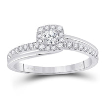 Load image into Gallery viewer, Enchanting Halo Diamond Bridal Wedding Ring Set in 10kt White Gold - Splendid Jewellery