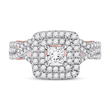 Load image into Gallery viewer, Enchanting Harmony: 14kt Two - tone Gold Princess Diamond Bridal Wedding Ring Band Set 1 - 1/2 Cttw - Splendid Jewellery