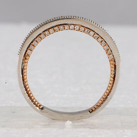 Enchanting Harmony: 14kt Two-tone Gold Princess Diamond Bridal Wedding Ring Band Set 1-1/3 Cttw - Top View