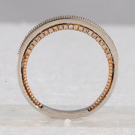 Enchanting Harmony: 14kt Two - tone Gold Princess Diamond Bridal Wedding Ring Band Set 1 - 1/3 Cttw - Splendid Jewellery