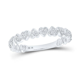 Enchanting Heart Diamond Stackable Band Ring - Splendid Jewellery