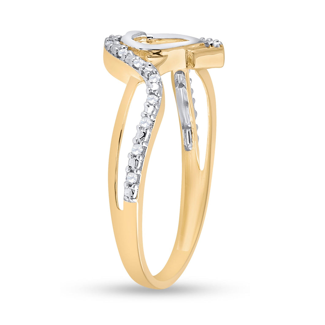 Enchanting Heart of Gold Diamond Ring - Splendid Jewellery