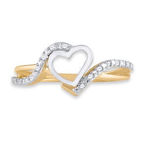 Enchanting Heart of Gold Diamond Ring - Splendid Jewellery