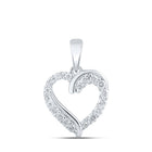Enchanting Love Diamond Pendant | 10kt White Gold Heart - Shaped Sparkling Necklace - Splendid Jewellery