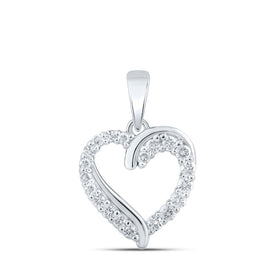 Enchanting Love Diamond Pendant | 10kt White Gold Heart - Shaped Sparkling Necklace - Splendid Jewellery