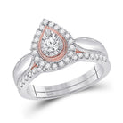 Enchanting Love Story | 10kt Two - tone Gold Diamond Bridal Wedding Ring Band Set 1/2 Cttw | Splendid Jewellery - Splendid Jewellery