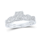 Enchanting Love Story | 10kt White Gold Princess Diamond Bridal Wedding Ring Band Set 1/2 Cttw | Splendid Jewellery - Splendid Jewellery