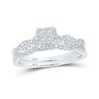 Enchanting Love Story | 10kt White Gold Princess Diamond Bridal Wedding Ring Band Set 1/2 Cttw | Splendid Jewellery - Splendid Jewellery