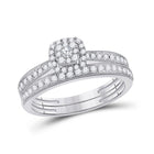 Enchanting Love Story | 10kt White Gold Round Diamond Bridal Wedding Ring Band Set 1/2 Cttw - Splendid Jewellery