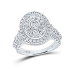 Enchanting Love Story | 10kt White Gold Round Diamond Oval Bridal Wedding Engagement Ring 1 - 5/8 Cttw - Splendid Jewellery