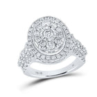 Enchanting Love Story | 10kt White Gold Round Diamond Oval Bridal Wedding Engagement Ring 1 - 5/8 Cttw - Splendid Jewellery