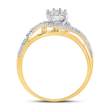 Load image into Gallery viewer, Enchanting Love Story | 10kt Yellow Gold Round Diamond Solitaire Swirl Bridal Wedding Engagement Ring 1/5 Cttw Side View 2 from Splendid Jewellery