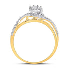 Enchanting Love Story | 10kt Yellow Gold Round Diamond Solitaire Swirl Bridal Wedding Engagement Ring 1/5 Cttw - Splendid Jewellery