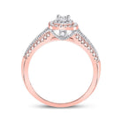 Enchanting Love Story | 14kt Two - tone Gold Princess Diamond Halo Bridal Wedding Engagement Ring 1/2 Cttw - Splendid Jewellery