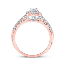 Load image into Gallery viewer, Enchanting Love Story | 14kt Two - tone Gold Princess Diamond Halo Bridal Wedding Engagement Ring 1/2 Cttw - Splendid Jewellery
