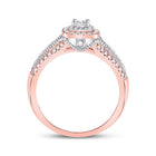 Enchanting Love Story | 14kt Two - tone Gold Princess Diamond Halo Bridal Wedding Engagement Ring 1/2 Cttw - Splendid Jewellery