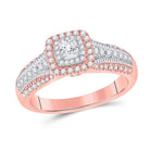 Enchanting Love Story | 14kt Two - tone Gold Princess Diamond Halo Bridal Wedding Engagement Ring 1/2 Cttw - Splendid Jewellery