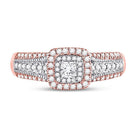 Enchanting Love Story | 14kt Two - tone Gold Princess Diamond Halo Bridal Wedding Engagement Ring 1/2 Cttw - Splendid Jewellery