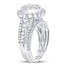 Load image into Gallery viewer, Enchanting Love Story | 14kt White Gold Princess Diamond Bridal Wedding Ring Band Set 1 - 1/2 Cttw - Splendid Jewellery
