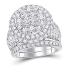 Enchanting Love Story | 14kt White Gold Princess Diamond Bridal Wedding Ring Band Set 3 Cttw - Splendid Jewellery